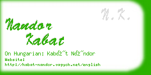 nandor kabat business card